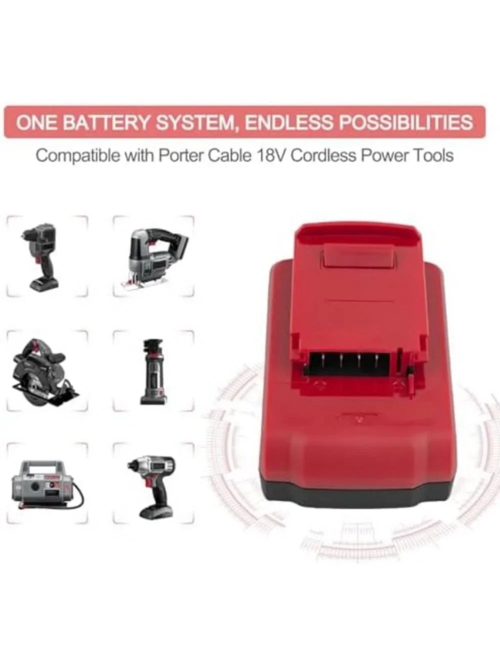 2 Packs 18V Lithium Batteries & Charger for Power Tools - Compatible & Reliable
